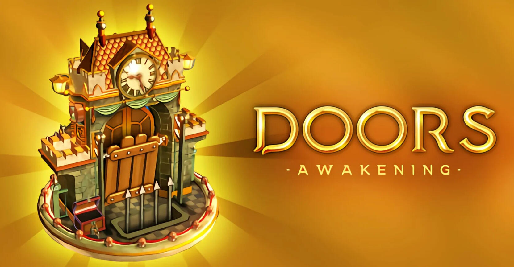 Doors: Awakening, a glowing portal doorway in a dark room
