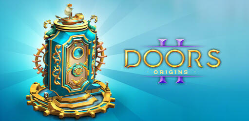 Doors: Origins, a mysterious portal under a sky of shifting colors